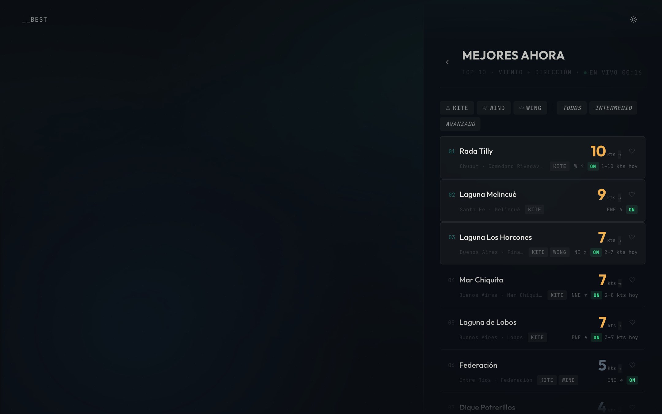 Sopla — Detalle de spot con tabs full-screen